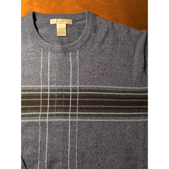 Geoffrey Beene Sweater Men’s XL Blue Acrylic Embroidered Square Retro Style - Picture 7 of 8